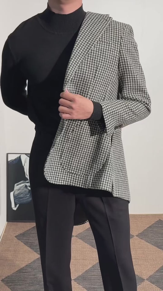 Houndstooth 2-piece Blazer Suit