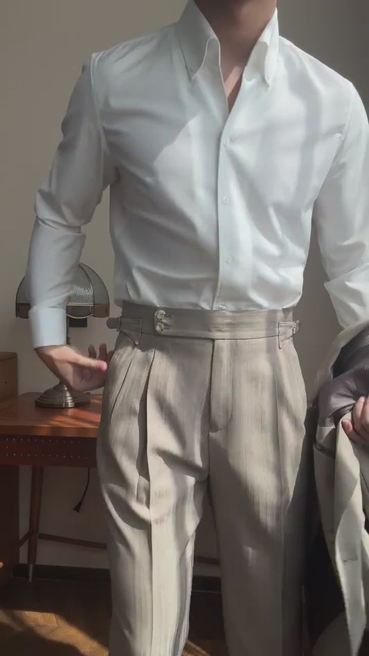 Beige 2 piece 2-button Peak Lapel suit