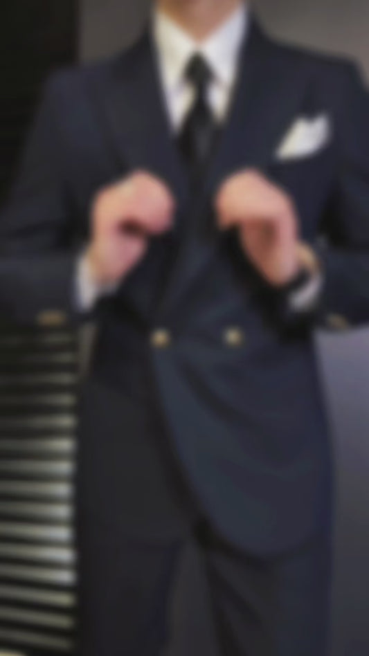 Deep Blue 2-Button Notch Lapel Prom & Wedding Suit for Men