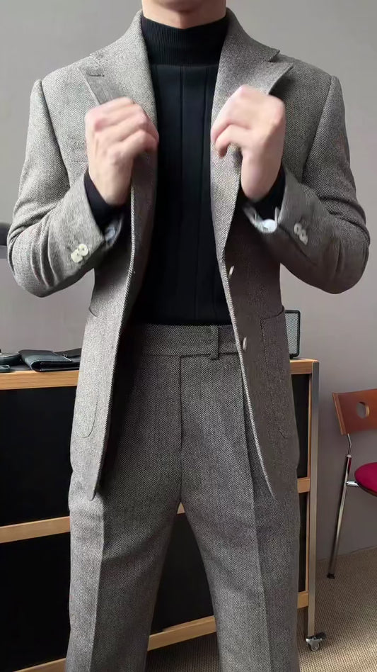 Men's Notch Lapel 2-piece Business Suit