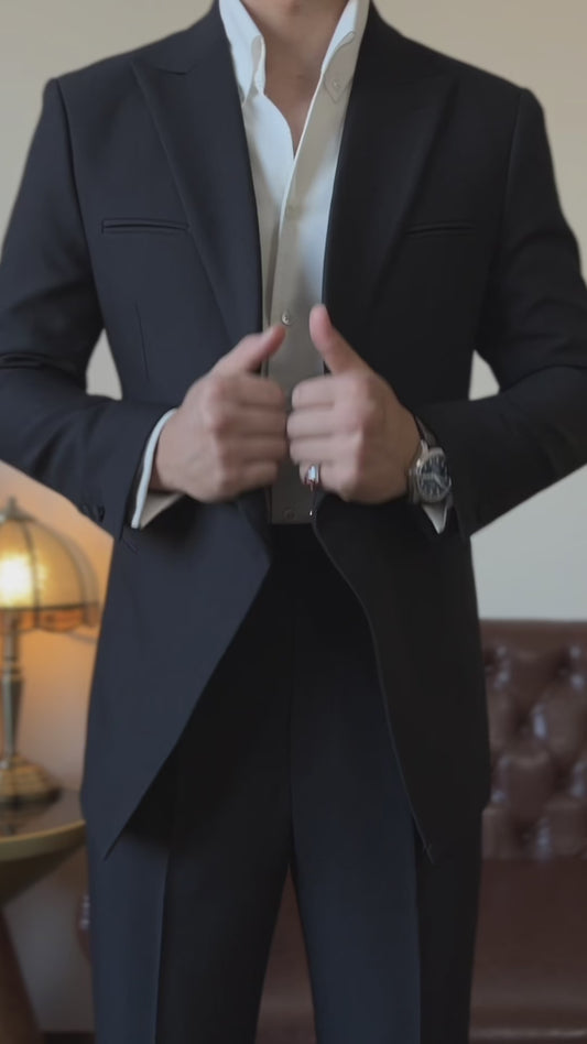 Ocean Blue 2 Piece Peaked Lapel Double Breasted Suit