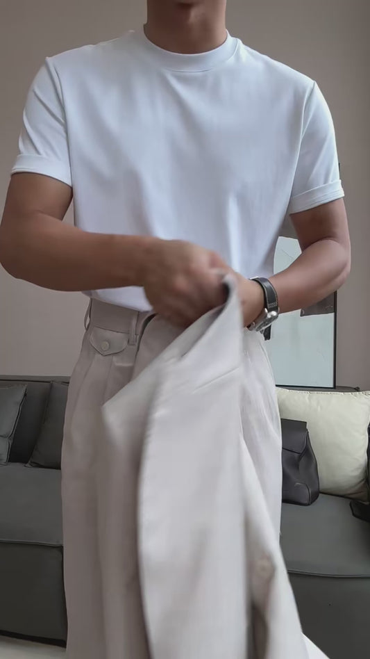 White Double-breasted 2-piece Suit