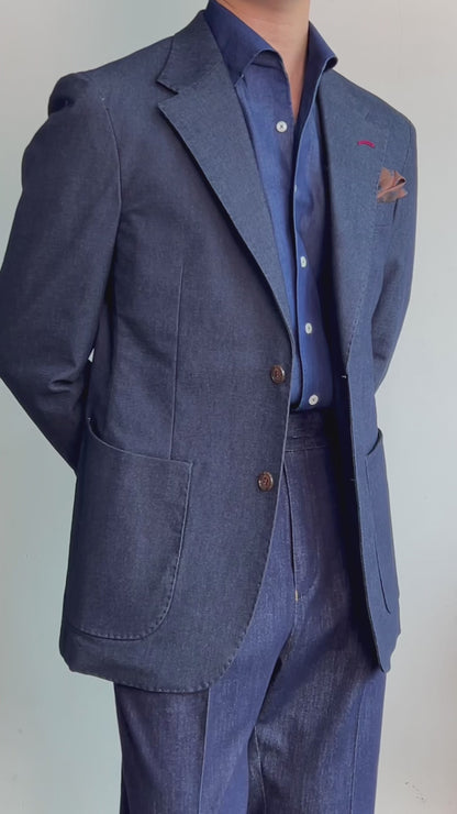 Denim Blue 2 Piece Notch Lapel 2-Button Suit