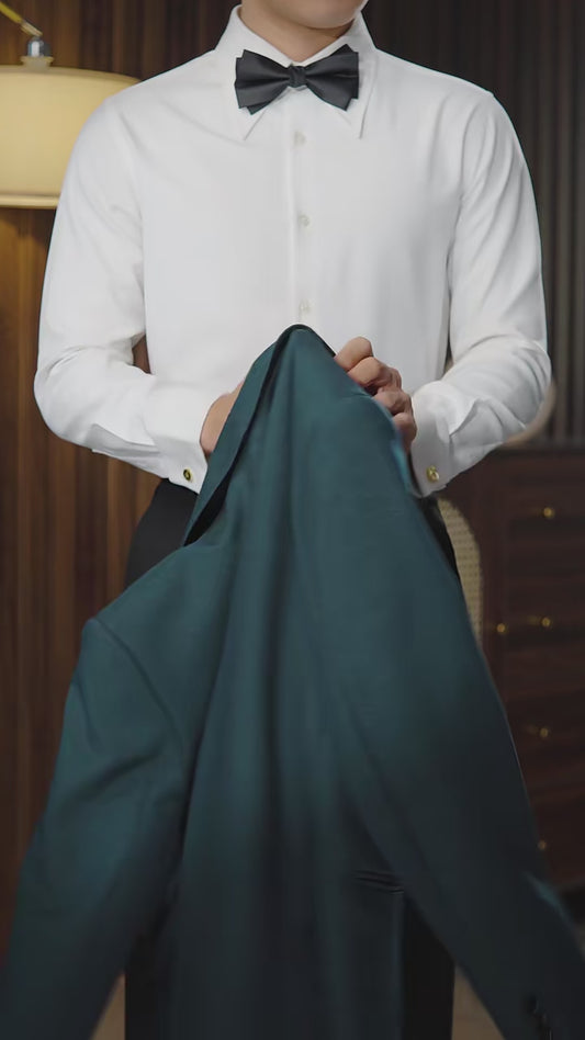 Green Double-breasted Blazer Suit