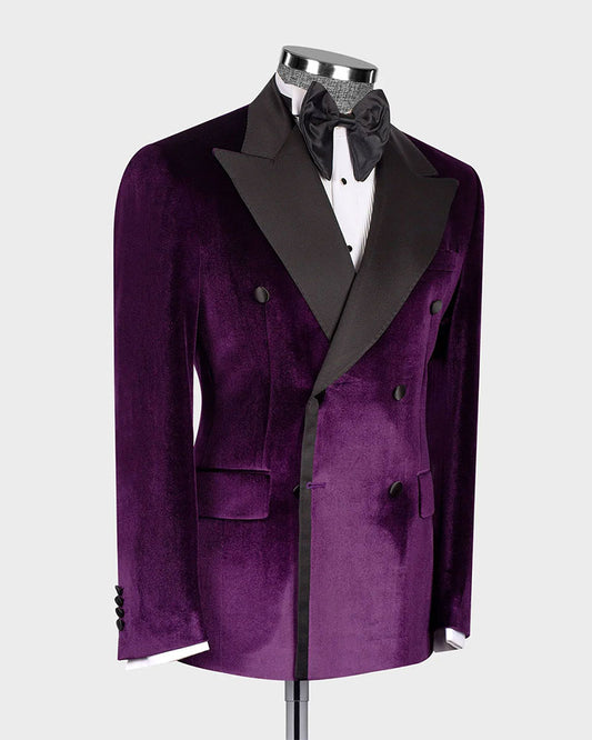 Velvet Double-breasted 2-piece Blazer Tuxedo