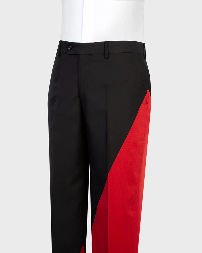 Stylish Red/Black Two-tone 2 Piece Suit