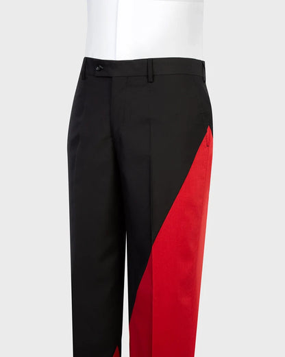 Stylish Red/Black Two-tone 2 Piece Suit