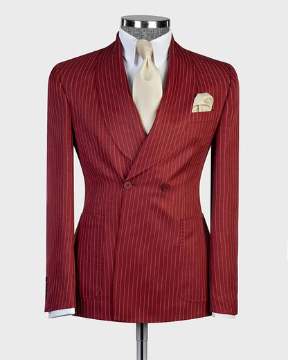Men's Striped Shawl Lapel 2-piece Suit