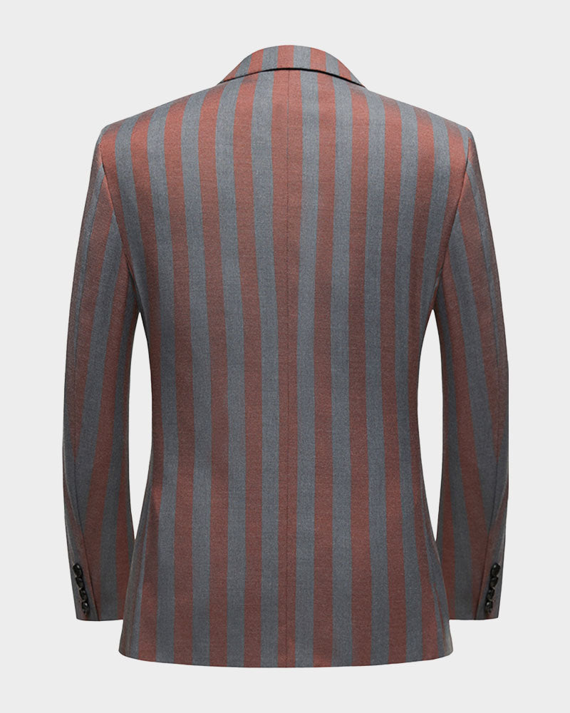 Bold Striped Double-breasted 2-piece Suit