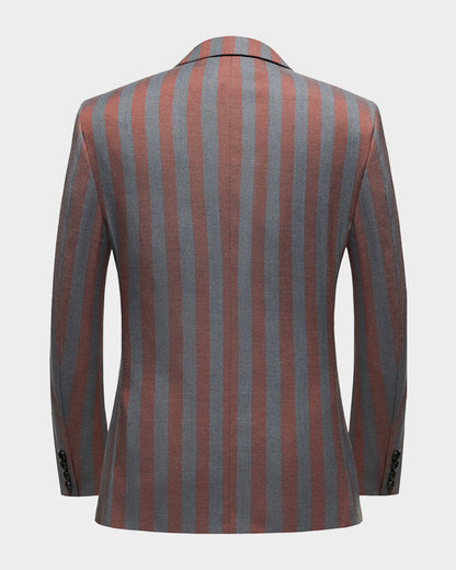 Bold Striped Double-breasted 2-piece Suit