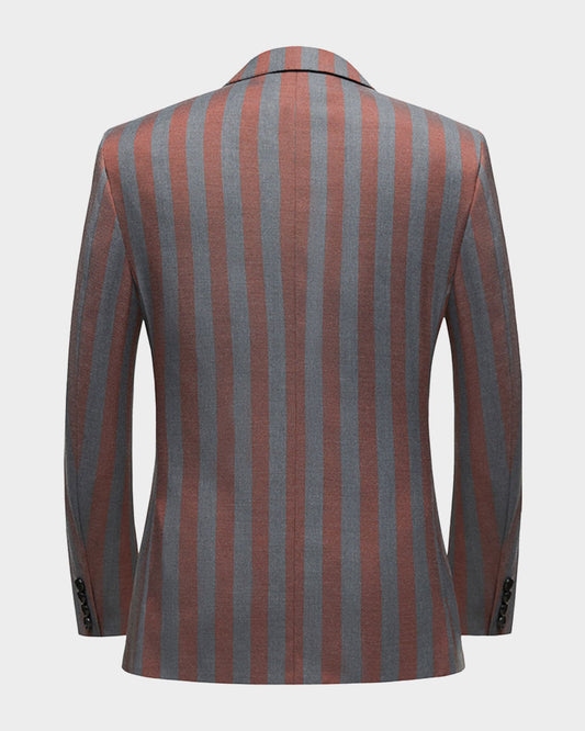 Bold Striped Double-breasted 2-piece Suit