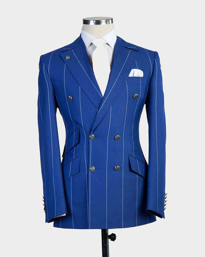 Men's Striped Notch Lapel 2-piece Suit