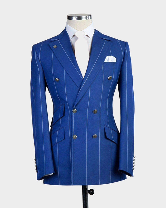Men's Striped Notch Lapel 2-piece Suit