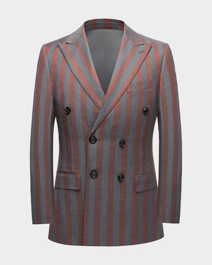 Bold Striped Double-breasted 2-piece Suit