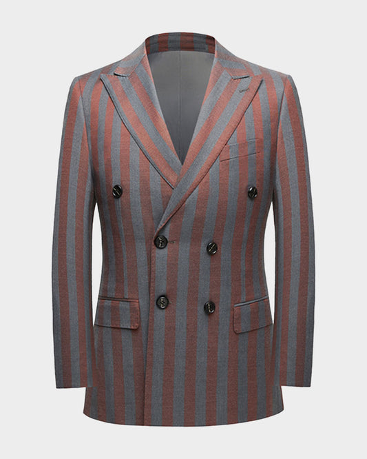 Bold Striped Double-breasted 2-piece Suit