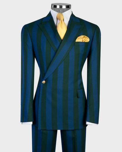 Bold Striped One-button 2-piece Suit