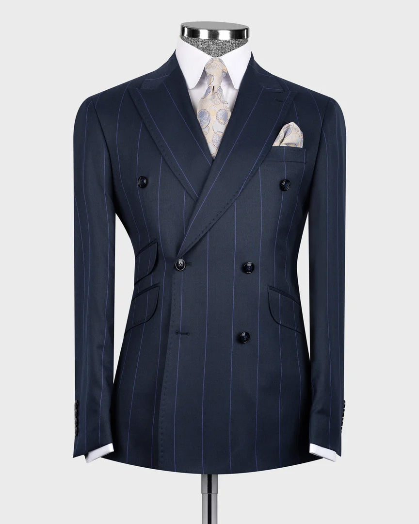 Striped Double-breasted 2-piece Suit