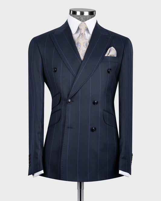 Striped Double-breasted 2-piece Suit