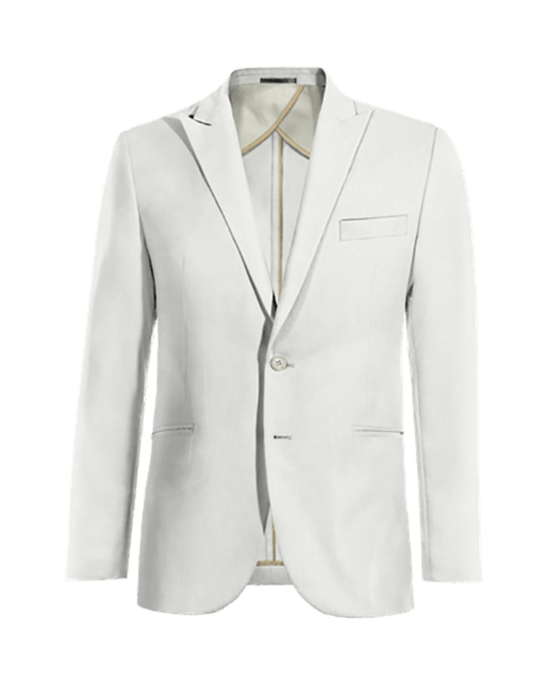 Ivory Linen Peak Lapel 2-Button Suit