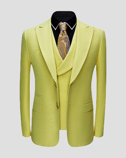 Men's Peak Lapel 3 Piece Suit