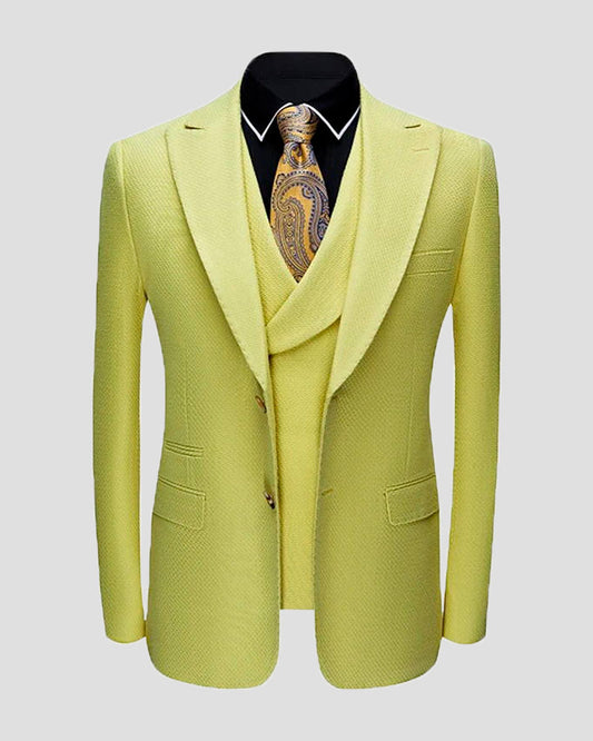 Men's Peak Lapel 3 Piece Suit